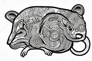 rat simplified sketch tattoo idea