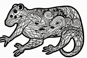 Gloomy rat, white background, clean background, clear lines tattoo idea