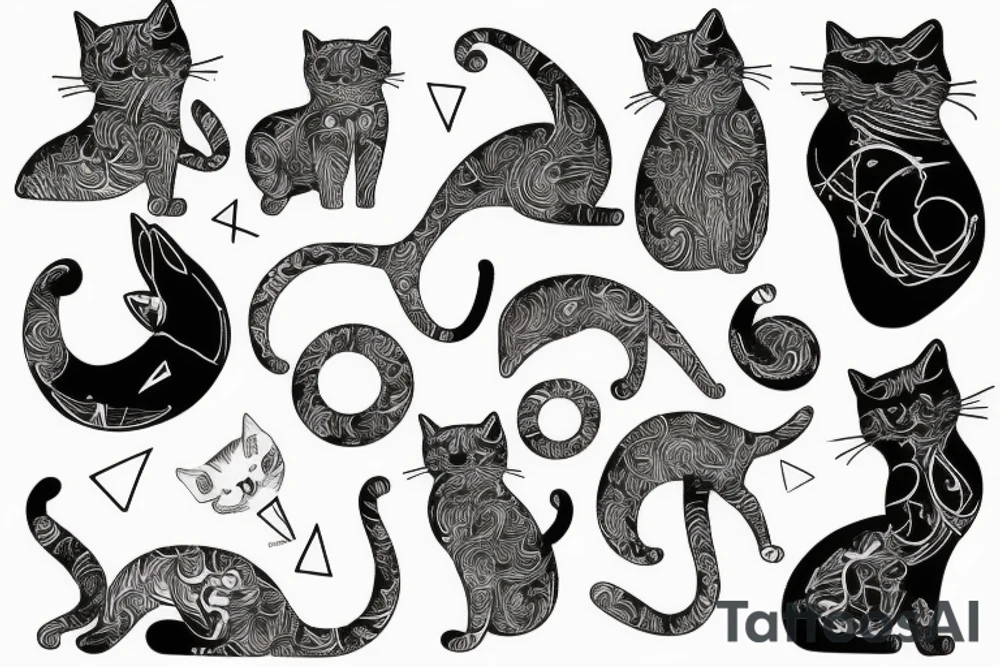 cat, white background, clean background, clear lines, correct proportions, sketch on a white background, enhanced details, linework tattoo idea