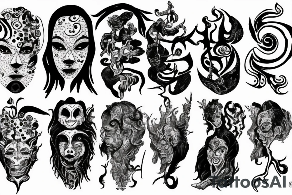 goblin, white background tattoo idea