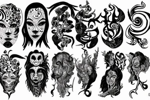 goblin, white background tattoo idea