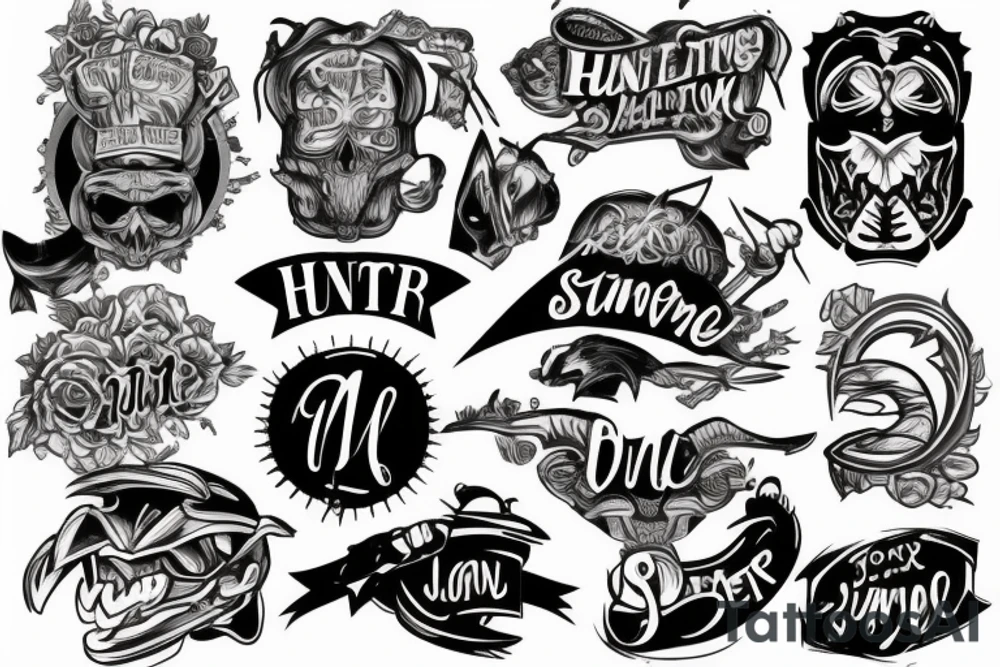 My sons name HUNTER tattoo idea