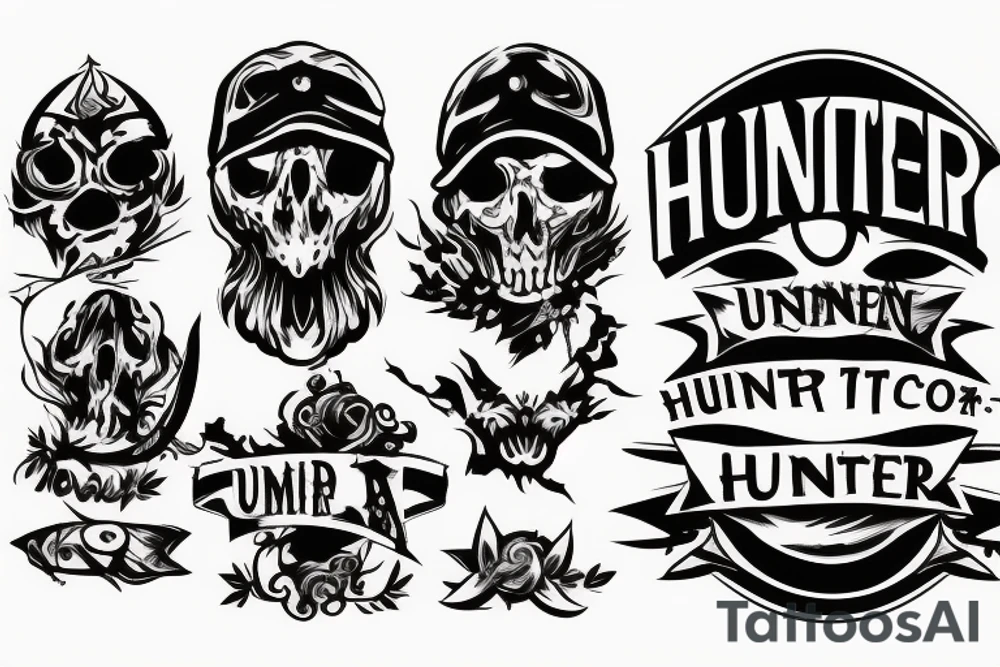 My sons name HUNTER tattoo idea