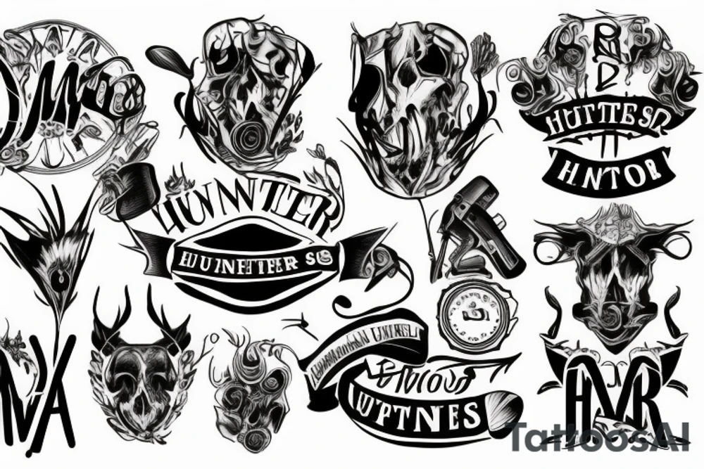My sons name HUNTER tattoo idea