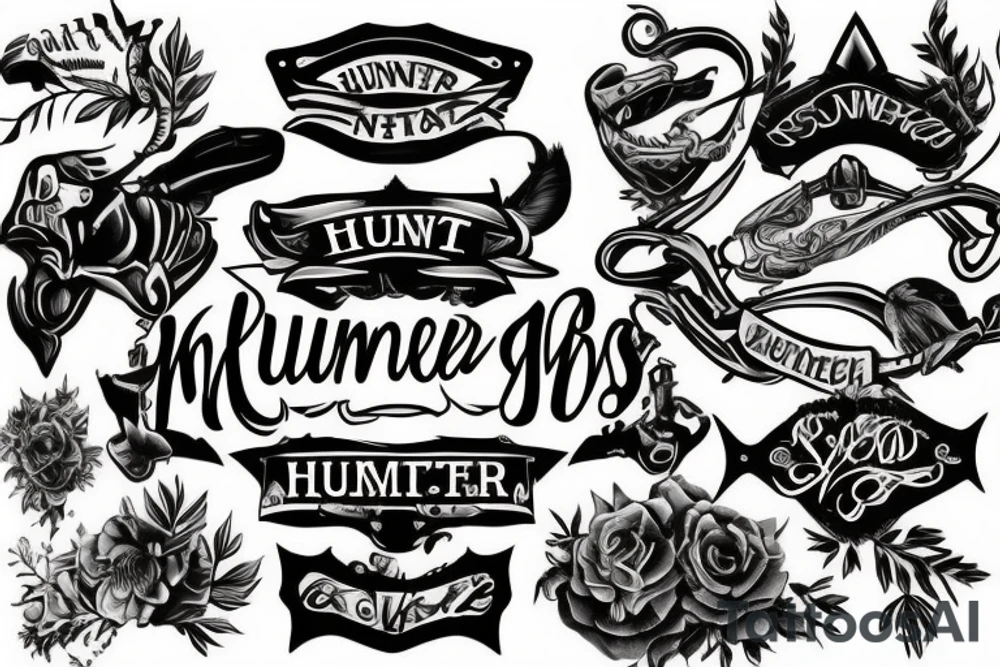 My sons name HUNTER tattoo idea