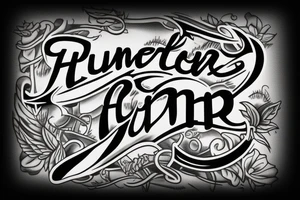 My sons name HUNTER tattoo idea