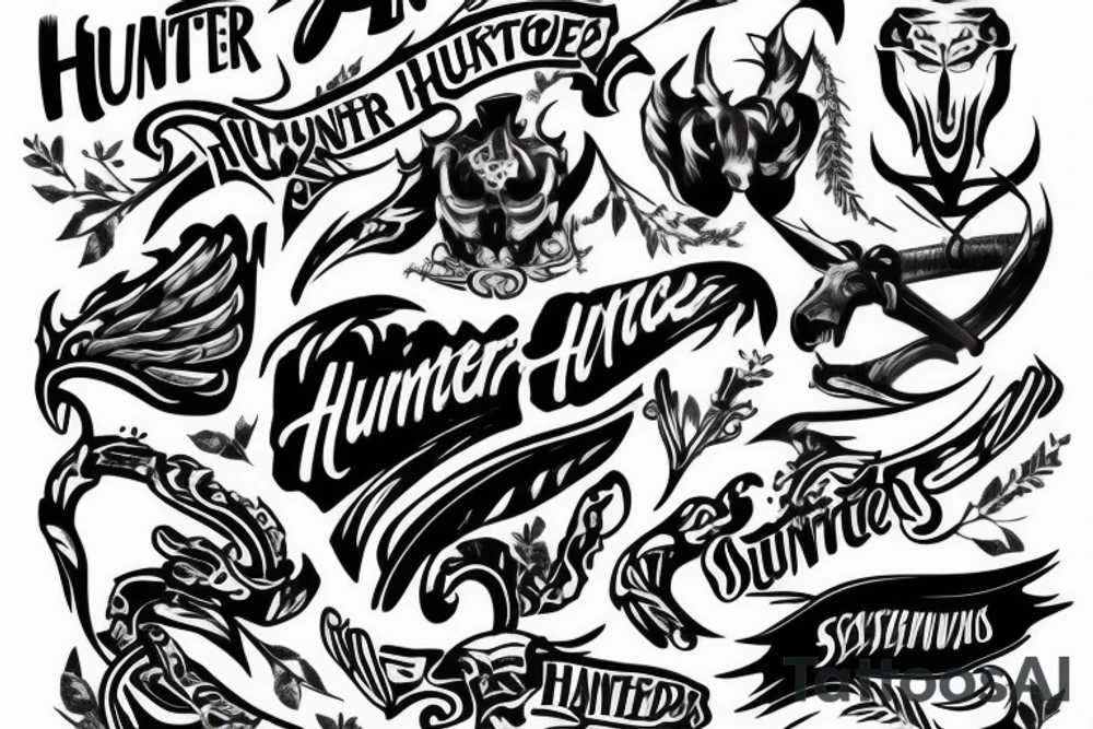 My sons name HUNTER tattoo idea