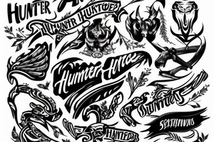 My sons name HUNTER tattoo idea