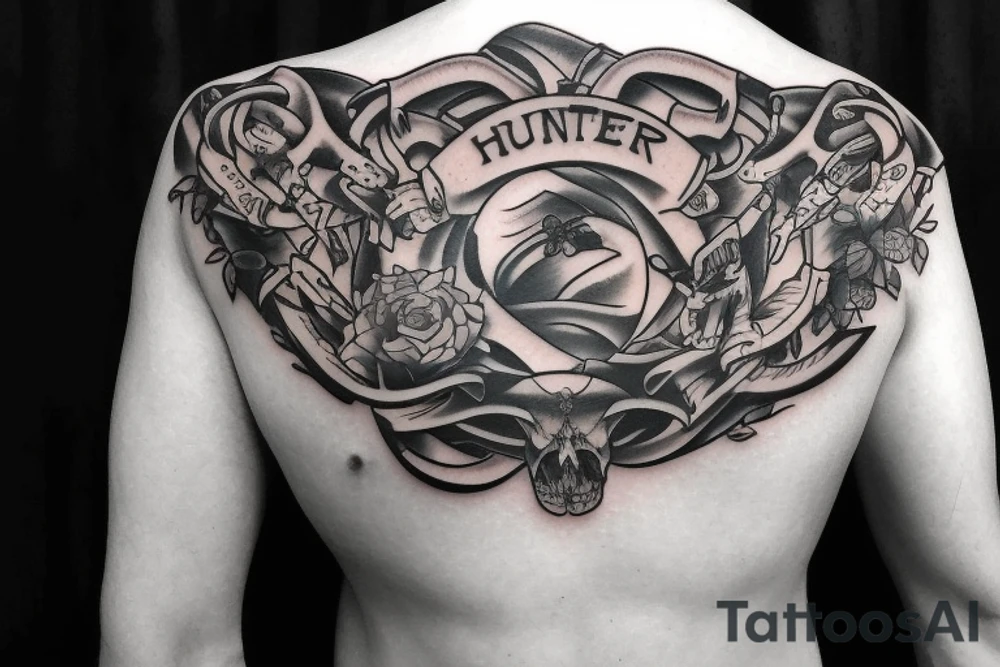 My sons name HUNTER tattoo idea