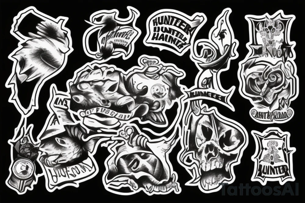 My sons name HUNTER tattoo idea