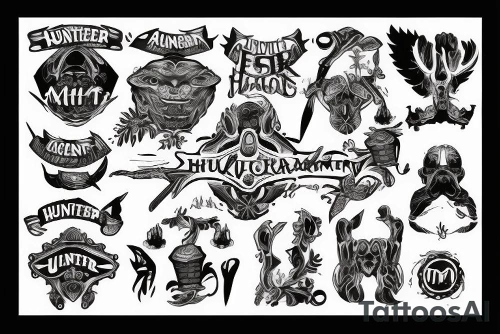 My sons name HUNTER tattoo idea