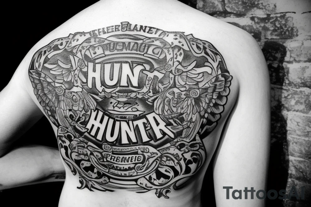 My sons name HUNTER tattoo idea