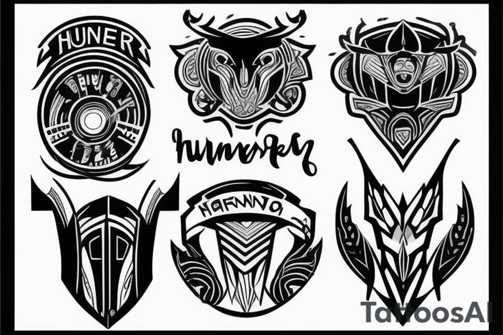 My sons name HUNTER tattoo idea