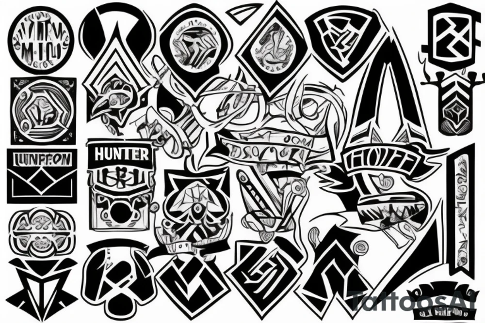 My sons name HUNTER tattoo idea