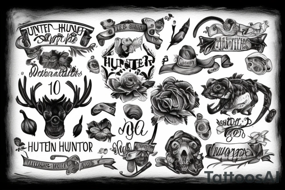 My sons name HUNTER tattoo idea