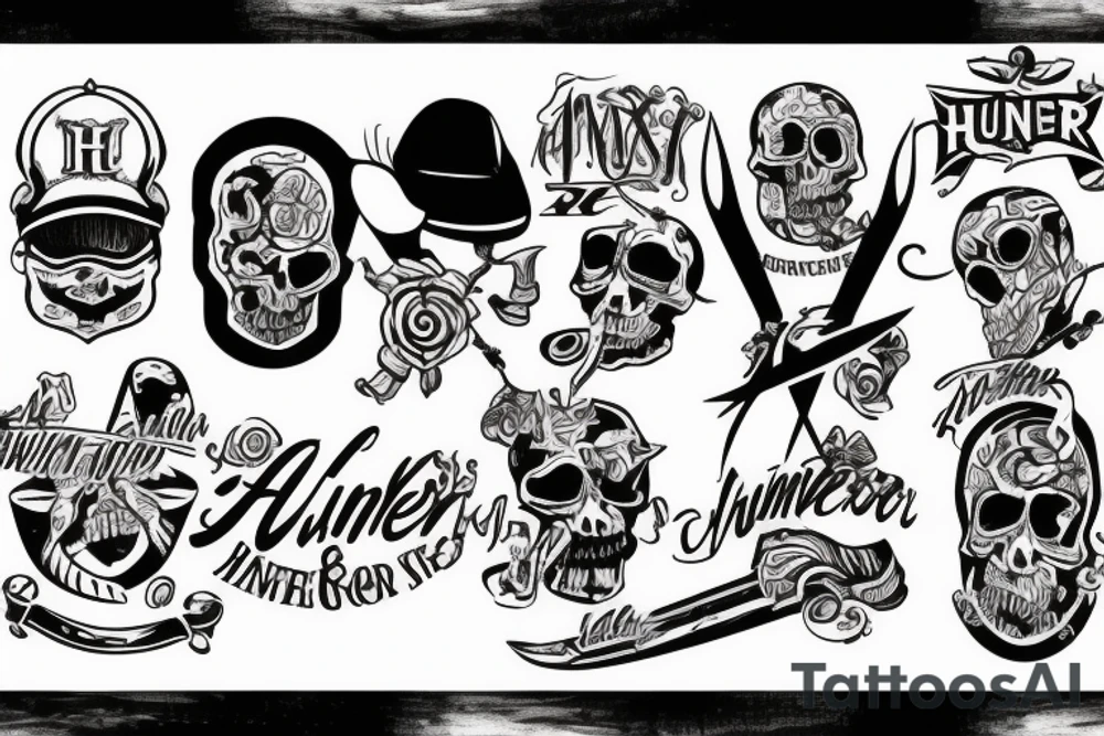 My sons name HUNTER tattoo idea