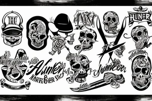 My sons name HUNTER tattoo idea