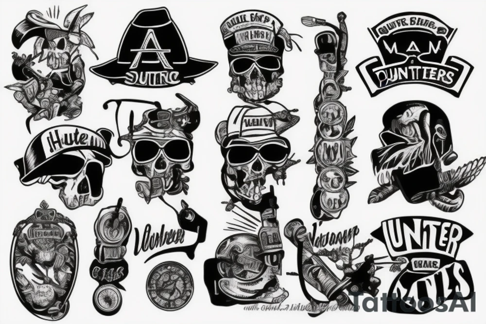 My sons name HUNTER tattoo idea