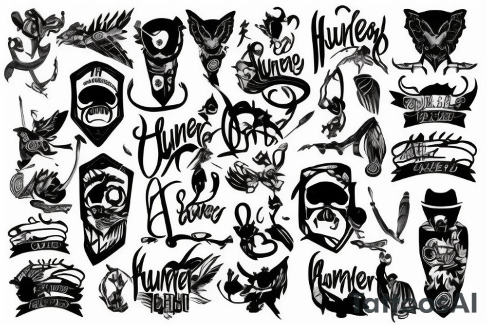 My sons name HUNTER tattoo idea
