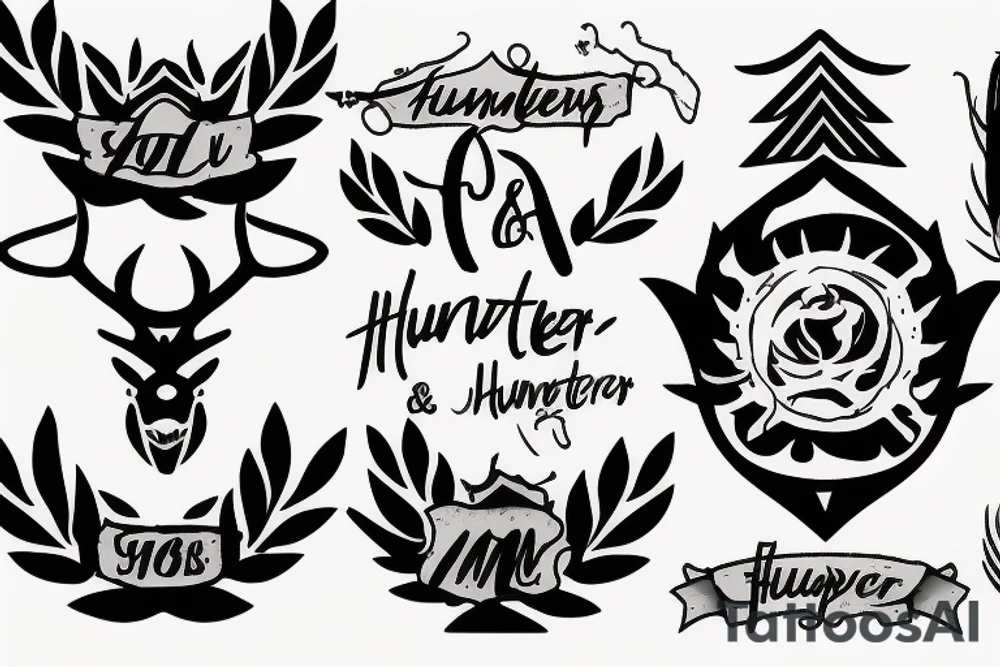 My sons name HUNTER tattoo idea