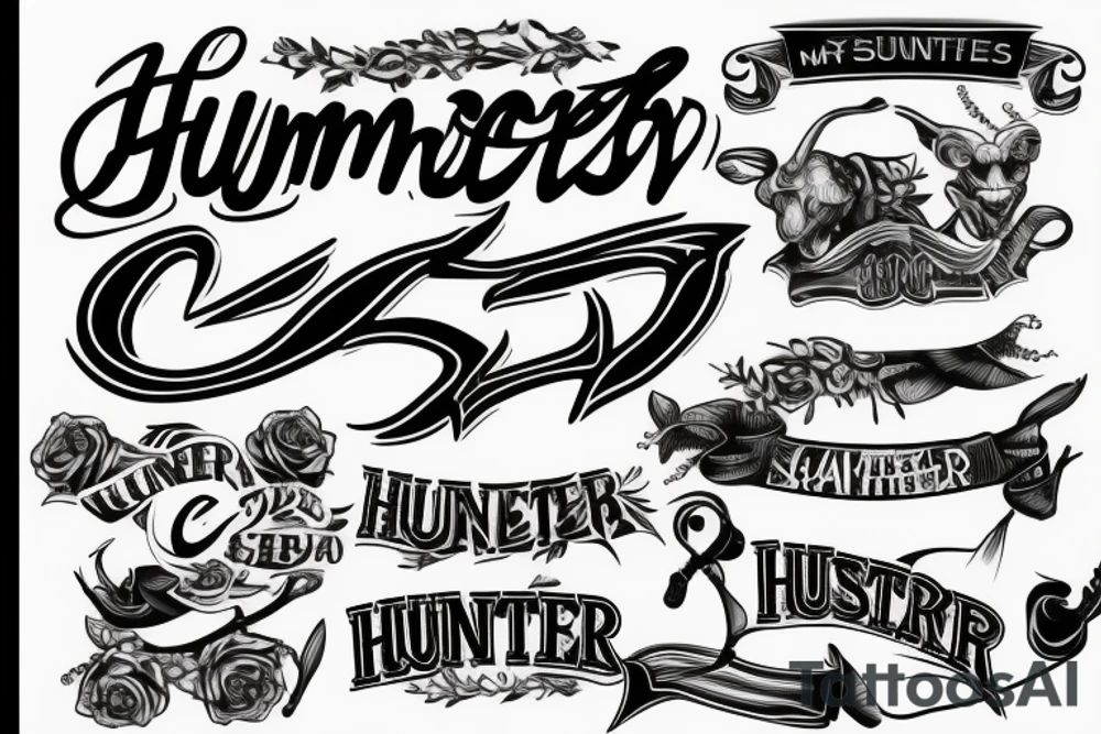 My sons name HUNTER tattoo idea