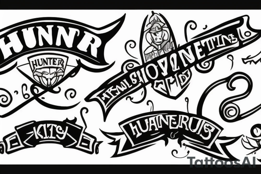 My sons name HUNTER tattoo idea