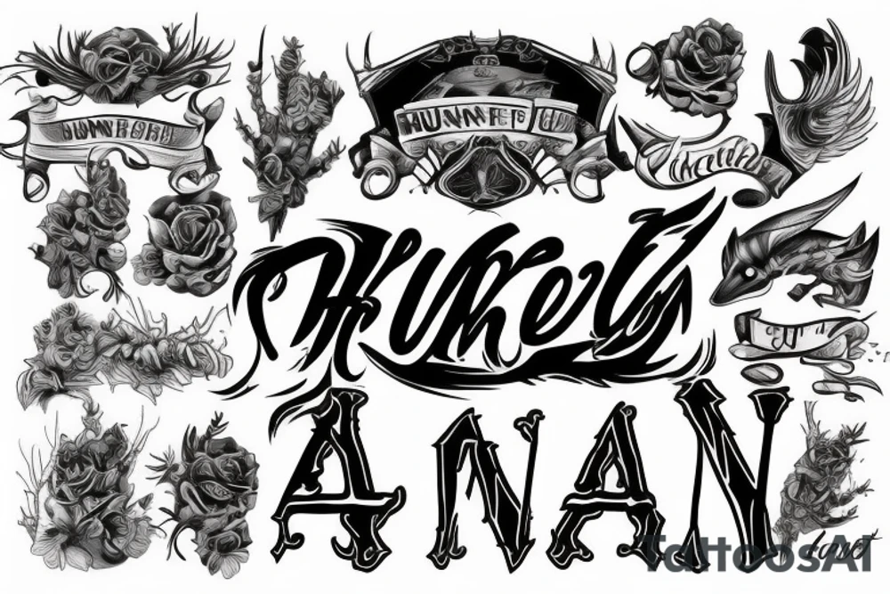 My sons name HUNTER tattoo idea