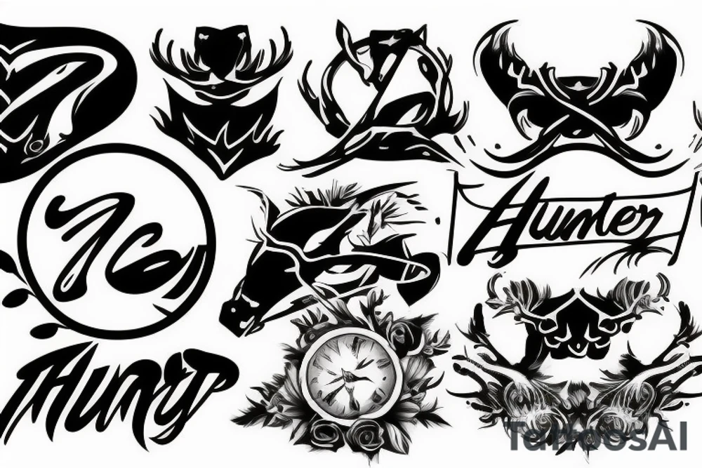 My sons name HUNTER tattoo idea