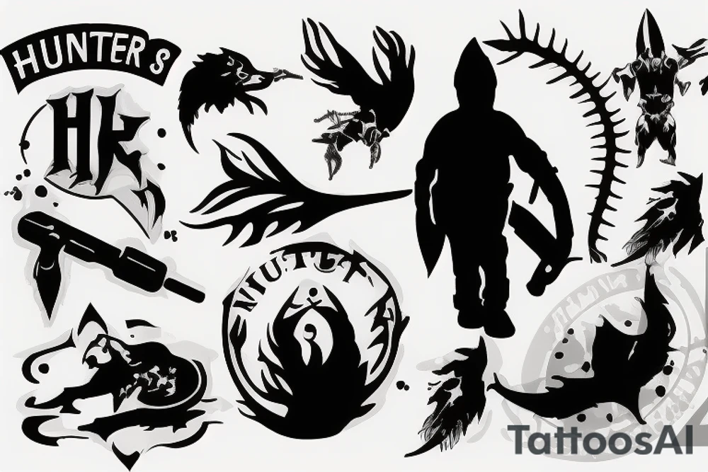 My sons name HUNTER tattoo idea