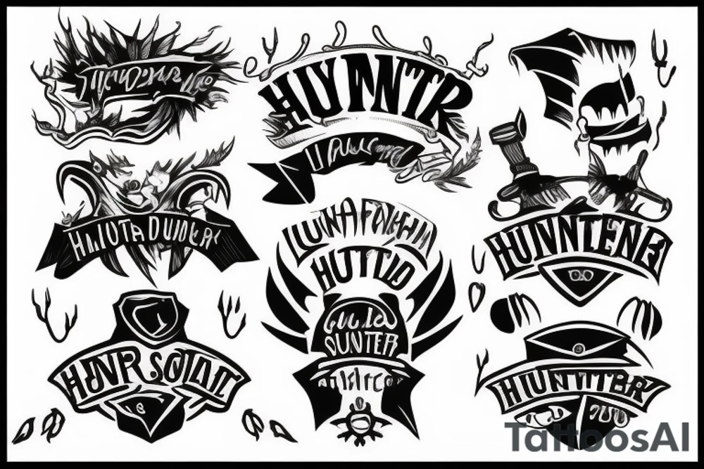 My sons name HUNTER tattoo idea