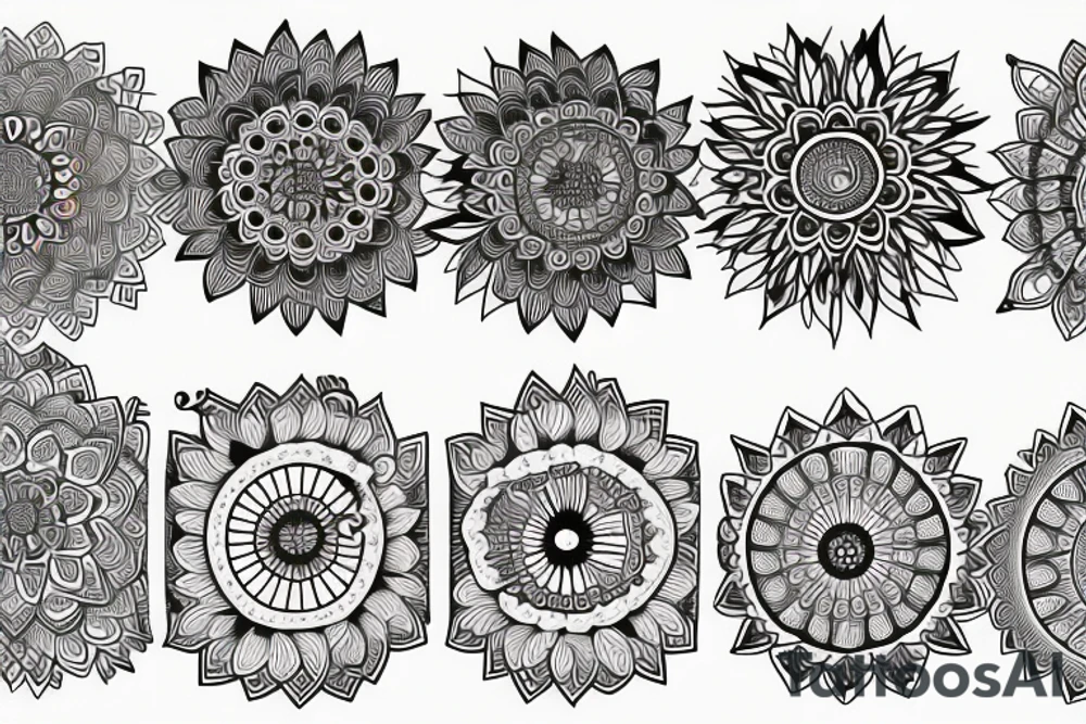 mandala na hlavu pro muže půlměsíc tattoo idea