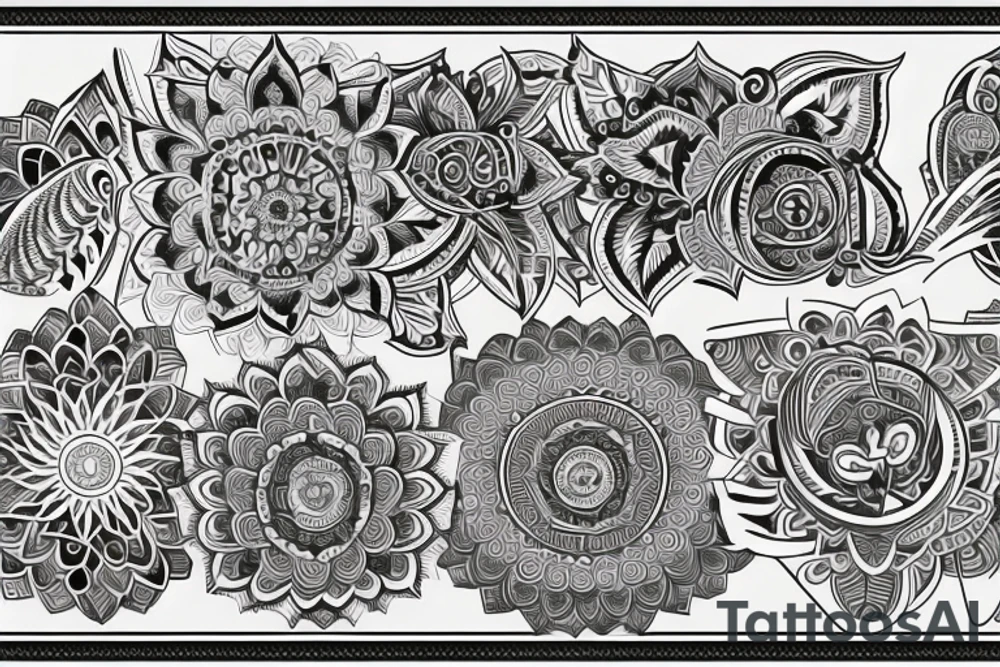 mandala na hlavu pro muže půlměsíc tattoo idea
