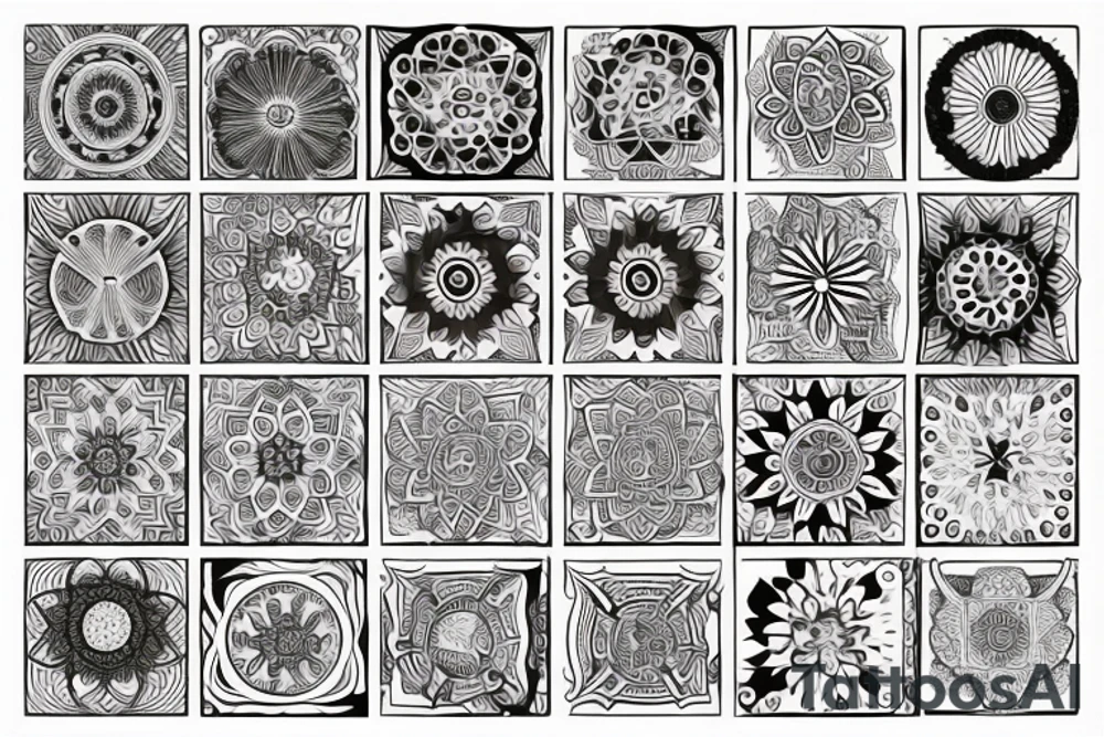mandala na hlavu pro muže půlměsíc jednoducé tattoo idea
