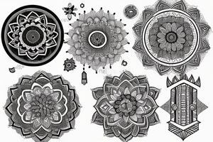 mandala na hlavu pro muže půlměsíc jednoducé tattoo idea