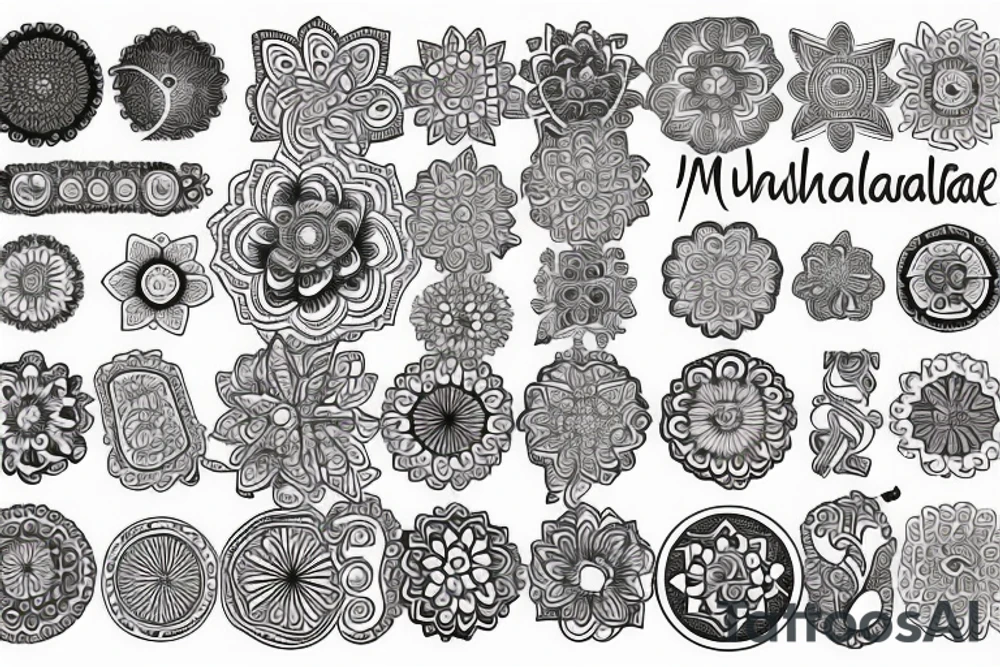 mandala na hlavu pro muže půlměsíc jednoduché tattoo idea