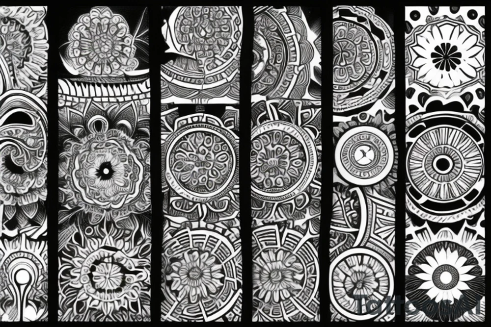mandala na hlavu pro muže půlměsíc jednoduché tattoo idea