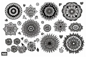 mandala na hlavu pro muže půlměsíc jednoduché tattoo idea