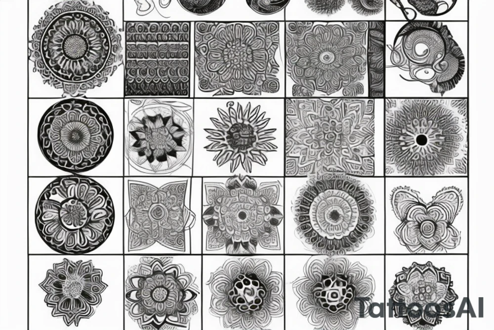 mandala na hlavu pro muže půlměsíc jednoduché zjednoduš vzor tattoo idea