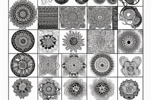 mandala na hlavu pro muže půlměsíc jednoduché zjednoduš vzor tattoo idea