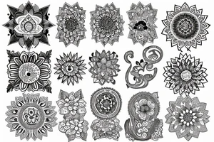 mandala na hlavu pro muže půlměsíc jednoduché zjednoduš vzor tattoo idea