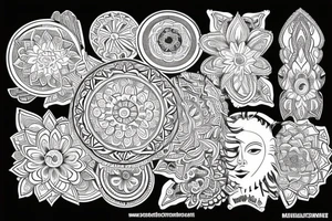 mandala na hlavu pro muže půlměsíc jednoduché zjednoduš vzor tattoo idea