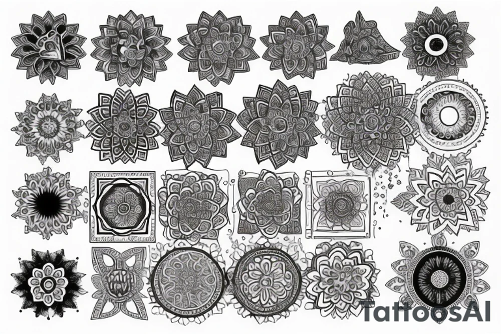 mandala na hlavu pro r tvar oblouk tattoo idea