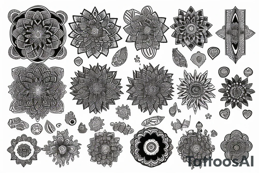 mandala na hlavu pro r tvar oblouk tattoo idea