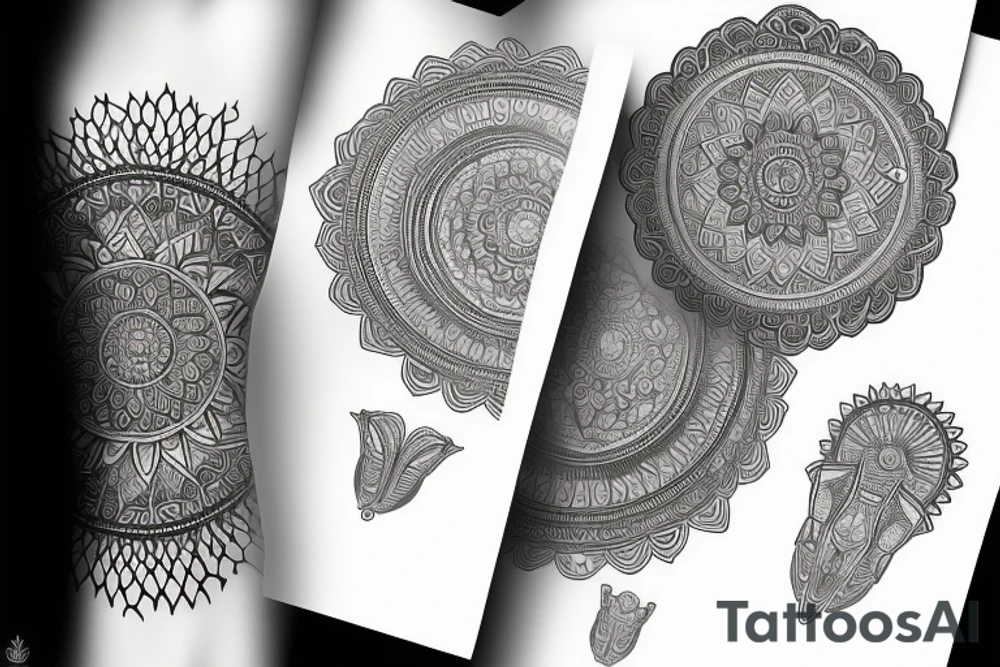 mandala na hlavu pro r tvar oblouk tattoo idea