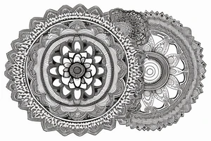 mandala, na hlavu pro muže, tvar oblouk tattoo idea
