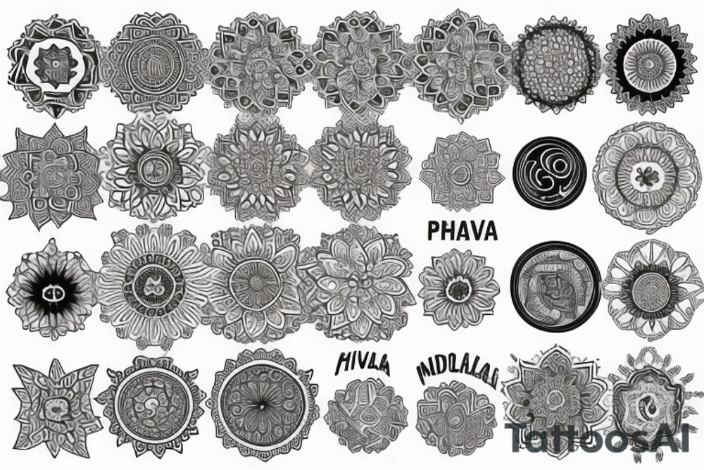 mandala,hlava, půlměsíc tattoo idea