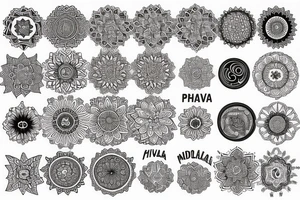 mandala,hlava, půlměsíc tattoo idea