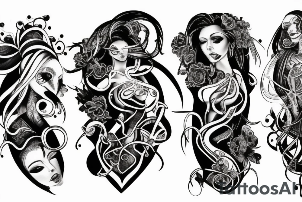 three women tattoo idea