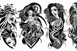 three women tattoo idea