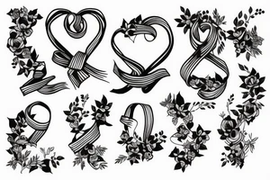 three hands tied with ribbon tattoo idea